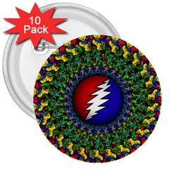 Grateful Dead 3  Buttons (10 Pack)  by Jancukart