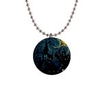 Cartoon Starry Night Vincent Van Gofh 1  Button Necklace Front