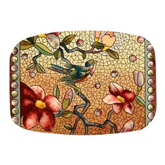 Flower Cubism Mosaic Vintage Mini Square Pill Box