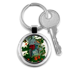 Armor Japan Maple Leaves Samurai Key Chain (round)