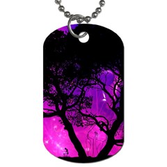 Tree Men Space Universe Surreal Dog Tag (two Sides)