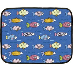 Sea Fish Blue Submarine Animals Fleece Blanket (mini) by Amaryn4rt