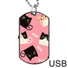 Cat Pattern Backgroundpet Dog Tag Usb Flash (two Sides) by Amaryn4rt