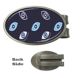 Eyes Evil Eye Blue Pattern Money Clips (oval)  by artworkshop