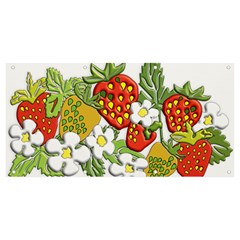 Strawberries Berry Strawberry Leaves Banner And Sign 8  X 4 