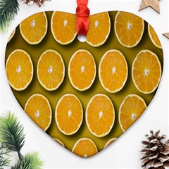 Orange Slices Cross Sections Pattern Ornament (heart) by artworkshop