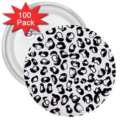 Black And White Leopard Print Jaguar Dots 3  Buttons (100 Pack)  by ConteMonfrey