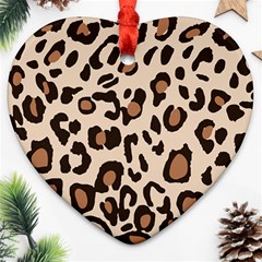 Leopard Jaguar Dots Ornament (heart) by ConteMonfrey