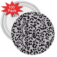 Grey And Black Jaguar Dots 3  Buttons (100 Pack)  by ConteMonfrey