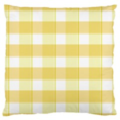 White And Yellow Plaids Large Flano Cushion Case (two Sides) by ConteMonfrey