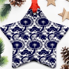 Blue Lace Decorative - Pattern 14th And 15th Century - Italy Vintage Star Ornament (two Sides) by ConteMonfrey