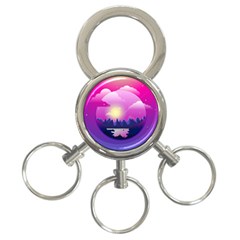 Landscape Illustration Illustrator 3-ring Key Chain by Wegoenart