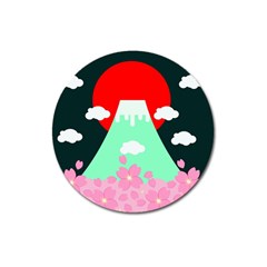 Mount Fuji Japan Landscape Volcano Magnet 3  (round) by Wegoenart