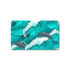 Sea Waves Seamless Pattern Magnet (name Card) by Wegoenart