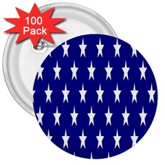 Banner-star Blue 3  Buttons (100 Pack)  by nateshop