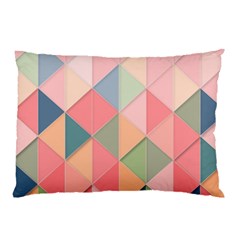 Illustration Pink Background Geometric Triangle Pillow Case by Wegoenart