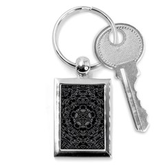 Illustration Black White Rosette Mandala Ornament Wallpaper Key Chain (rectangle)