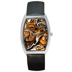 Illustration Abstract Pattern Modern Art Design Fantasy Surreal Barrel Style Metal Watch by Wegoenart