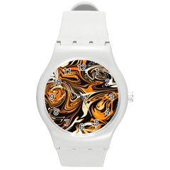 Illustration Abstract Pattern Modern Art Design Fantasy Surreal Round Plastic Sport Watch (m) by Wegoenart