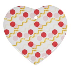 Line Patter Dots Dot Lines Decorative Ornament (heart) by Wegoenart