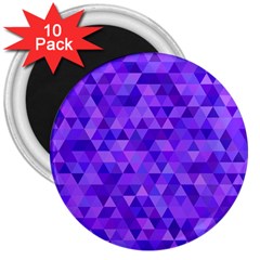 Illustration Purple Triangle Purple Background 3  Magnets (10 Pack)  by Wegoenart