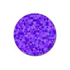 Illustration Purple Triangle Purple Background Magnet 3  (round) by Wegoenart