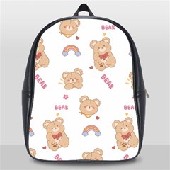 Illustrations Bear Cartoon Background Pattern School Bag (large)