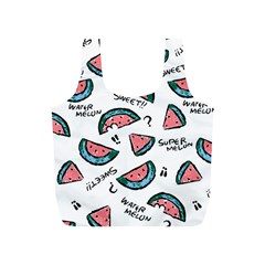 Illustration Watermelon Fruit Sweet Slicee Full Print Recycle Bag (s) by Sudhe