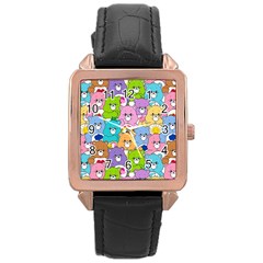 Care Bears Bear Background Cartoon Rose Gold Leather Watch  by Sudhe