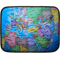 Globe World Map Maps Europe Double Sided Fleece Blanket (mini) 