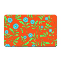 Background-texture-seamless-flowers Magnet (rectangular)