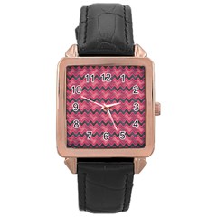 Background-pattern-structure Rose Gold Leather Watch 