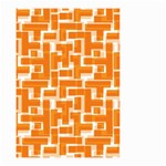 Illustration Orange Background Rectangles Pattern Small Garden Flag (Two Sides) Back