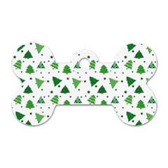 Christmas Trees Pattern Design Pattern Dog Tag Bone (one Side) by Amaryn4rt