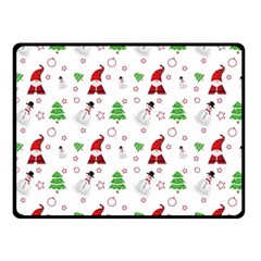 Santa Claus Snowman Christmas Xmas Fleece Blanket (small) by Amaryn4rt