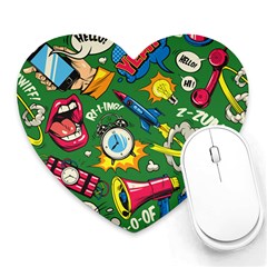 Cartoon Pattern Heart Mousepads by designsbymallika