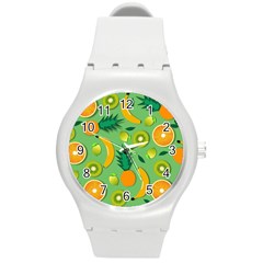 Fruit Tropical Pattern Design Art Round Plastic Sport Watch (m)