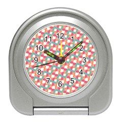 Patchwork Pastel Pattern Art Travel Alarm Clock by danenraven