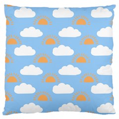 Sun And Clouds   Large Flano Cushion Case (one Side) by ConteMonfrey