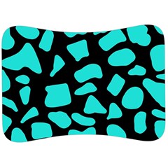 Neon Cow Dots Blue Turquoise And Black Velour Seat Head Rest Cushion by ConteMonfrey