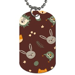 Rabbits, Owls And Cute Little Porcupines  Dog Tag (one Side) by ConteMonfrey