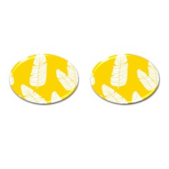 Yellow Banana Leaves Cufflinks (oval) by ConteMonfrey