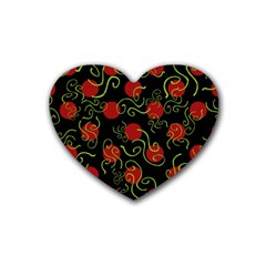 Abstract Background Pattern Texture Design Rubber Heart Coaster (4 Pack) by danenraven