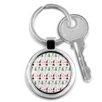 Santa Claus Snowman Christmas Key Chain (Round) Front