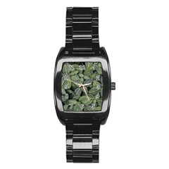 Leaves Foliage Botany Plant Stainless Steel Barrel Watch by Ravend