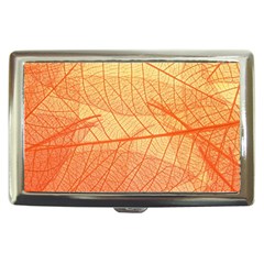 Orange Leaf Texture Pattern Cigarette Money Case by Ravend