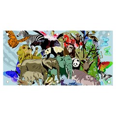 Zoo-animals-peacock-lion-hippo- Banner And Sign 6  X 3 