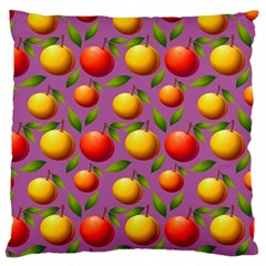 Illustration Fruit Pattern Seamless Large Flano Cushion Case (one Side) by Ravend