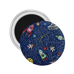 Illustration Cat Space Astronaut Rocket Maze 2 25  Magnets by Ravend