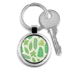 Watercolor Banana Leaves  Key Chain (round) by ConteMonfrey